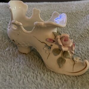 LEFTON China Hand Painted Pink Porcelain Collectors Shoe #1204
